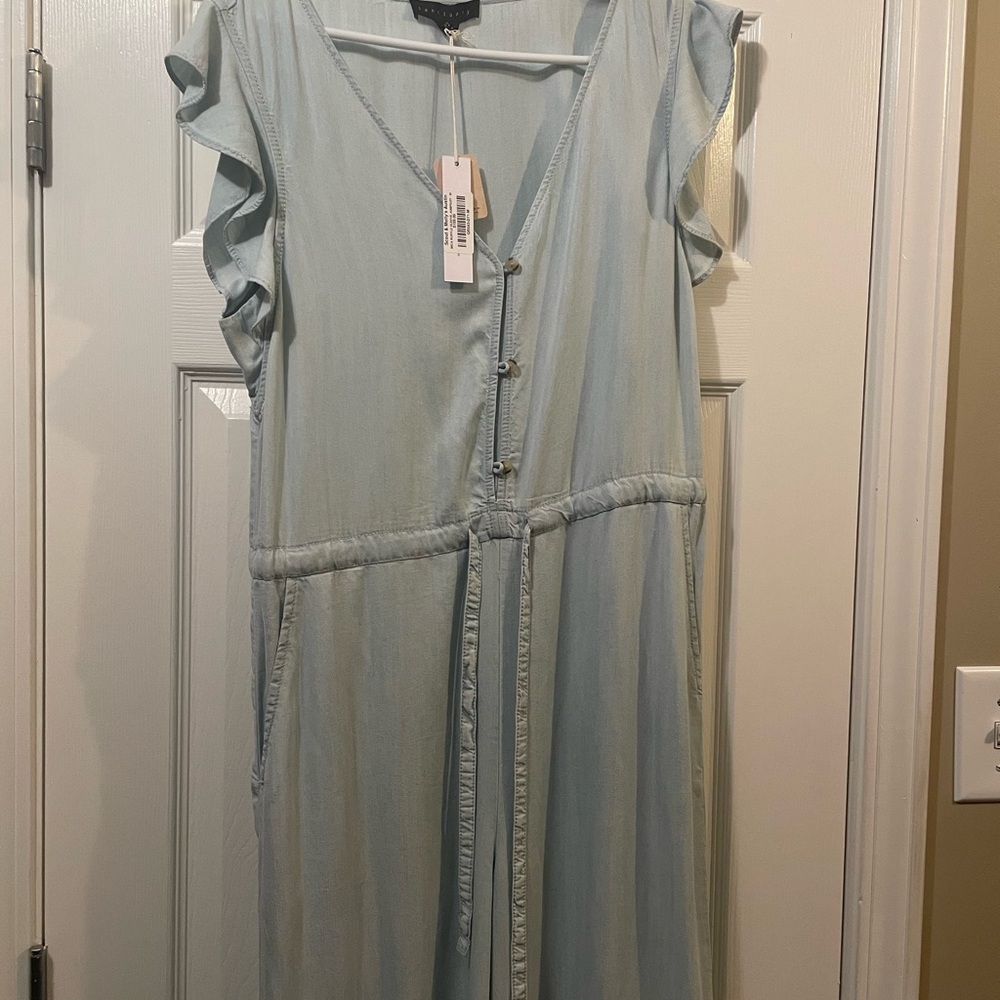 Sanctuary Blue Flutter Sleeve Jumpsuit